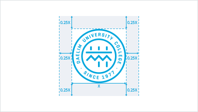 심볼-어서리티 마크: 최소 여백 규정-상하좌우 여백 0.25X